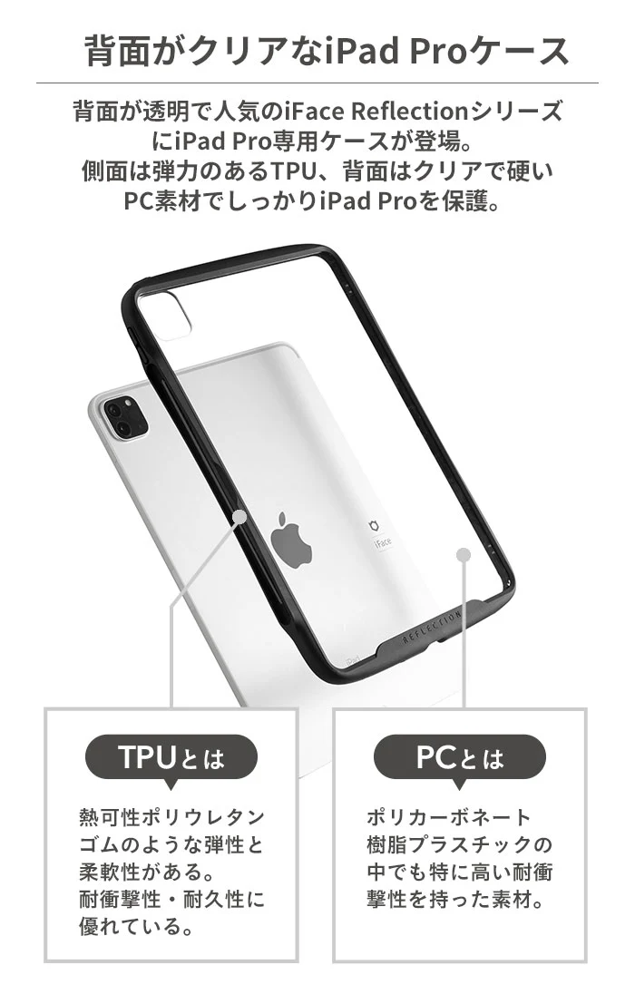[iPad Pro 11inch(第2/第3/第4世代)専用]iFace Reflection  透明/クリアケース - Image 5
